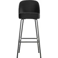Woood Vogue Barstoel - Velvet - Zwart - 103x50x55