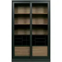 Woood James Vitrinekast - Grenen - Zwart - 200x125x47