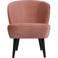Woood Sara Fauteuil - Velvet - Oud Roze - 59x71x70