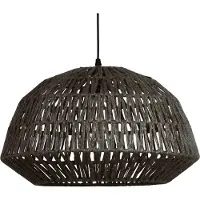 Woood Kace Hanglamp - Jute - Zwart - 26x45x45 cm