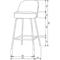 Woood Vogue Barstoel 65 cm - Recycle Leer - Cognac - 89x50x55