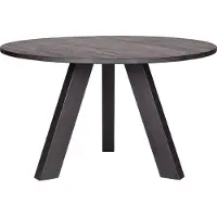 Woood Rhonda Eettafel - Eiken - Blacknight - Ø129 cm