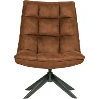 Woood Jouke Draaifauteuil - Kunstleer - Cognac - 97x70x85