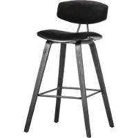 Woood Senn Barstoel - Velvet Stof - Zwart - 91x42x48 cm