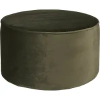 Woood Sara Poef Laag - Velvet - Warm Groen - 36x60x60