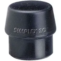 HALDER Zacht beklede hamerkop SIMPLEX kop-Ø 50mm rubber zwart medium