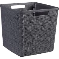 Curver Jute opbergmand Cube donkergrijs 17 liter