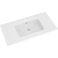 Linie Vano enkele wastafel mat composiet marmer 90 x 46 cm