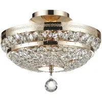 Maytoni Plafondlamp kristal Ottilia, dimbaar, messing / goud, Woon-/ Eetkamer, metaal, plafondlamp