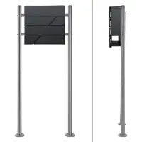 ML-Design Brievenbus Beatrice | rvs grijs 55x120x11 cm brievenbussen | NADUVI