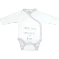 Petit villain 50% Mama + 50% Papa = Ikke Maat 56 3m Wit Romper