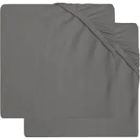 Jollein Hoeslaken Jersey Boxmatras Storm Grey (2pack)-75 x 95 cm