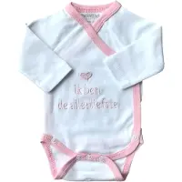 Petit villain Romper Allerliefste Roze/Wit 3-mnd