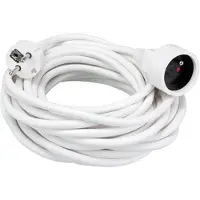 Perel Verlengkabel, H05VV-F 3G1.5, 10 m, 16 A/230 V, 3500 W, type E/F, voor binnen, pvc, wit