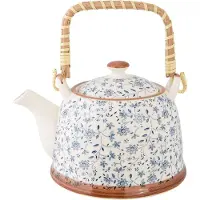 Clayre & Eef Blauwe Theepot 18*14*12 cm / 700 ml 6CETE0012