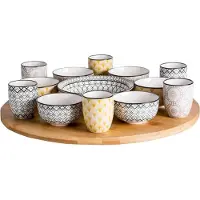 Cosy & Trendy 7218014 Azra Draaischotel 40 cm Bamboe 14dlg