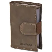 Woodland Luxe Leren Creditcardetui voor 20 pasjes Donkerbruin