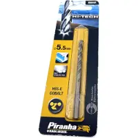Piranha boor Ø 5.5 x 93 mm - Hi-Tech HSS-E Cobalt - Voor RVS en hardmetaal - X50107