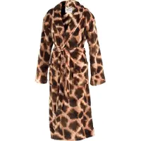 ISleep Badjas - Giraf Print - Zachte Fleece - Lang Model - Maat M - Bruin