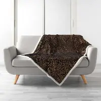 Douceur d'intérieur Plaid Safari Zwart 125x150cm Kunst Bont - Plaid - Fleece Deken - Fleece Plaid