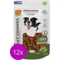Biofood 12x Meat Chunks Rund en Hert - Mix Proteïne - Hondensnack - 200g