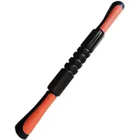 Toorx Massage Stick - met grepen - Zwart/Oranje
