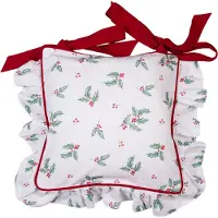 Clayre & Eef Witte Stoelkussen hoes 40*40 cm HCH25