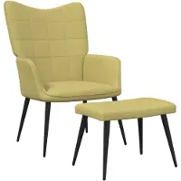 vidaXL Relaxstoel met voetenbank stof groen