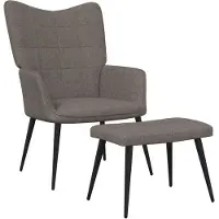 vidaXL Relaxstoel met voetenbank stof taupe