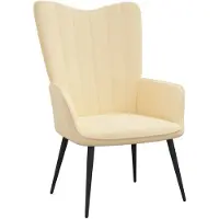 vidaXL Relaxstoel fluweel crèmewit