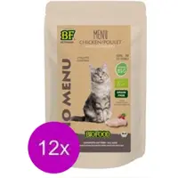 Biofood 12x Organic Kip Menu - Kattenvoeding - 200g