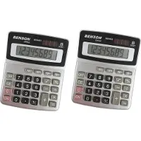 Benson Basic bureau rekenmachine - Set van 2x stuks - voor kantoor of school - calculator - solar