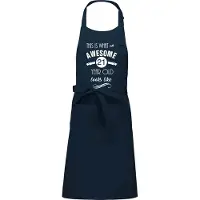Kariban Awesome 21 year - 21 jaar cadeau - keukenschort - BBQ schort - verjaardag - navy blauw