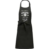 Kariban Awesome 21 year - 21 jaar cadeau - keukenschort - BBQ schort - verjaardag - chique grijs