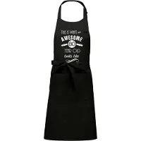 Kariban Awesome 80 year - 80 jaar cadeau - keukenschort - BBQ schort - verjaardag - zwart