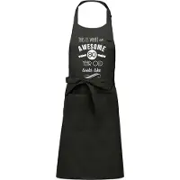 Kariban Awesome 80 year - 80 jaar cadeau - keukenschort - BBQ schort - verjaardag - chique grijs