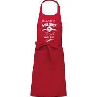 Kariban Awesome 50 year - 50 jaar cadeau - keukenschort - BBQ schort - verjaardag - sarah - abraham - rood
