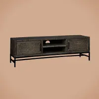 Tower Living Carini TV stand black 2 drs. 160x40x50 (Zwart, 160x50x40cm)
