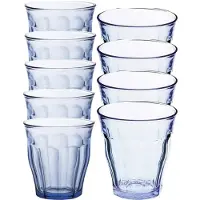 Duralex Drinkglazen/waterglazen blauw Picardie set 250/310 ml 24-delig - Drinkglazen