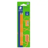 Staedtler - neon set - 2 HB potloden + gum + potloodslijper