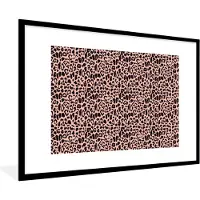 PosterMonkey Fotolijst incl. Poster - Luipaardprint - Roze - Dieren - 120x80 cm - Posterlijst