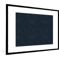 PosterMonkey Fotolijst incl. Poster - Leer - Blauw - Dierenhuid - 80x60 cm - Posterlijst