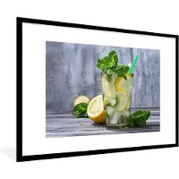 PosterMonkey Fotolijst incl. Poster - Cocktail - Fruit - Kruiden - 120x80 cm - Posterlijst