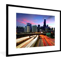 PosterMonkey Fotolijst incl. Poster - Stad - Verkeer - Stad - USA - 80x60 cm - Posterlijst