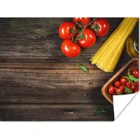 PosterMonkey Poster Pasta - Tomaat - Keuken - 120x90 cm