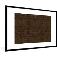PosterMonkey Fotolijst incl. Poster - Leer - Structuur - Dierenhuid - 120x80 cm - Posterlijst