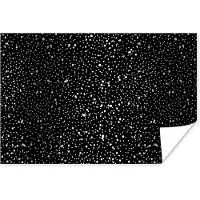 PosterMonkey Poster Zwart - Wit - Patronen - Stippen - 120x80 cm