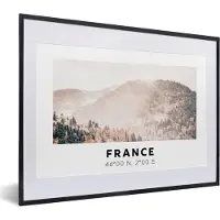 PosterMonkey Fotolijst incl. Poster - Frankrijk - Bos - Bergen - 40x30 cm - Posterlijst