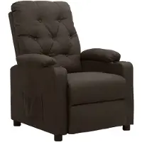 vidaXL Fauteuil verstelbaar stof donkerbruin
