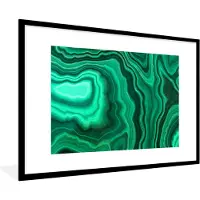 PosterMonkey Fotolijst incl. Poster - Geode - Groen - Agaat - Stenen - 120x80 cm - Posterlijst
